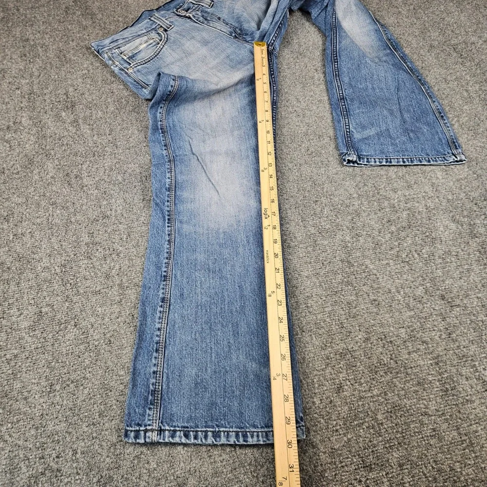 Levi's 527 Jeans Mens 30x30 Bootcut Flap Pocket Thick Leather Patch Light Wash